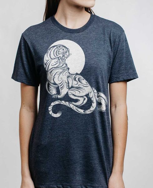 Tiger - White on Womens Unisex T Shirt